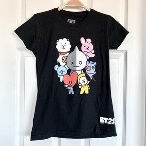 BT21 Character Group Front Back Graphic Tee T-Shirt